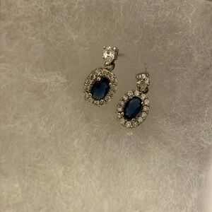 Elegant Silver and Blue Earrings
